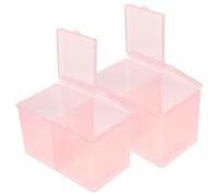 POPETPOP 2pièces Lot de Boîtes De Rangement pour Cotons-tiges Et Cosmétiques Conteneur De Rangement De Table pour Maquillage Rose