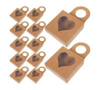 POPETPOP 30 Pièces Boîte à Vin en Papier Kraft avec Fenêtre de Cœur, Emballage Suspendu Créatif pour Décoration et Célébration, Boîte Présent Réutilisable et Élégante