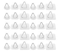 POPETPOP 30 Pièces Crochet pour Assiette Adhésif, Crochet Mural Utilitaire, Carré et Rond, Plastique et Acier Inoxydable, Blanc, sans Perçage, pour Assiette en Céramique et Clés, Bureaux