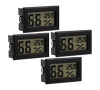 POPETPOP 4 Pièces Hygromètre Numérique Mini avec Affichage pour Boîtier | Montage Encastré Rectangulaire, Panneau à Trou, Plastique, Suivi Stable des Données, Usage Intérieur
