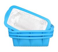 POPETPOP 4 Pièces Moule Rectangulaire en Silicone Bleu, Grand, Réutilisable | Flexible, Résiste aux Hautes Températures, Anti-fissures, , pour Pâtisserie et Glaçons
