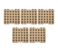 POPETPOP 5 Pièces Boîte à Œufs en Pâte à Papier Beige pour 30 Œufs, Design Empilable et Organise le Réfrigérateur Efficacement