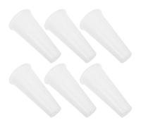 POPETPOP 6 Pièces Vase à Fleurs pour Tombe de Cimetière en Plastique Blanc | Base Stable, Ouverture Large et Fond Plat, Usage pour Fleurs Sèches ou Artificielles, Finition Discrète