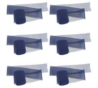 POPETPOP 6 Rouleaux de Ruban en Mousseline de Soie Effiloché Bleu 4cm X 5 Yards Ruban Doux et Résistant pour Emballage Présent Mariage Décoration Événement Festif