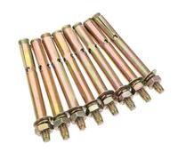 POPETPOP 8 Pièces Boulon D'expansion Vis à Expansion M8 X 80mm Acier au Carbone Zingué Or, Forte Capacité de Charge, Antirouille, pour Portes et Auvents de Pluie