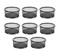POPETPOP 8 Pièces Panier à Trombones en Maille, Fer Noir, Empilable | Rangement Compact pour Petits Objets, Stockage Facile, Garde L’espace Net, Adapté aux Casques et Clés USB