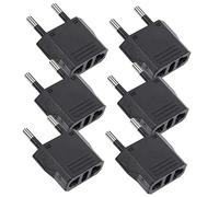 POPETPOP Adaptateur Américain Français 6pcs en Cuivre Abs Portable pour Voyage et Affaires, Convertisseur Domestique 125-250v Compatible Alimentation et Chargeur