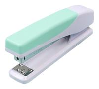 POPETPOP Agrafeuse de Bureau Portable Bicolore Verte en Caoutchouc et Métal, Design Pratique et Confortable pour Maison et Bureau, Capacité Grosse pour Papier Lâche