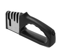 POPETPOP Aiguiseur de Couteaux Noir Manuel 4 Étapes avec Base Antidérapante et Tiges en Acier Tungstène Conception Stable et Facile D'utilisation pour Couteaux Cuisine