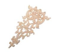 POPETPOP Applique Bois Sculpté, Wainscoting Wall Panel en Bois Massif, 30x16x0,7cm, Marron, Motif Fleur, pour Portes et Miroirs, Décor Mural Européen Vintage pour Salon et Maison