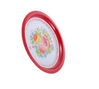 POPETPOP Assiette Plate Rétro Rouge 40 Cm pour Fruits et Collations, Design Simple et Pratique, Nouvel An Printemps
