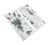 POPETPOP Autocollant Mural Paysage Montagne Oiseaux en Aquarelle, 2 Feuilles Pvc Faciles à Appliquer, Décoration Naturelle pour Chambre ou Fête D'anniversaire