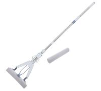 POPETPOP Balai Serpillère Pliable pour Nettoyage Maison, Usage Humide et Sec, Tête Remplaçable Facile, Résistant à L'usure, Manche en Acier Inoxydable Blanc, pour Sols en Marbre