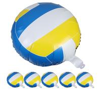 POPETPOP Ballons en Aluminium Ronds Résistants Casse et Légers pour Décoration de Volley-ball, Pack de 6 Pièces pour Ambiance Estivale et Fêtes D'anniversaire