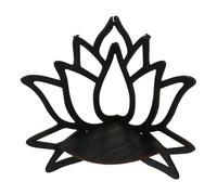 POPETPOP Bois Foncé Étagère Murale D’Angle, Lotus Rangement Décoratif | Étagère de Coin D'angle, Étagère Angle Murale Bois, pour Salon, Chambre, Objets Cristal et Bougeoir