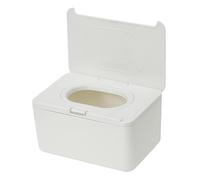 POPETPOP Boîte à mouchoirs de style moderne en plastique blanc, portable, pour lingettes humides, rangement de table, boîte distributrice