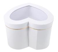 POPETPOP Boîte Présent de Cœur Blanche, Boîte à Fleurs Rotative Double Couche, Coffret D’emballage Créatif pour Bouquet, pour Présent Saint-valentin et Fête, Rangement Élégant
