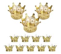 POPETPOP Boîtes à Bonbons Décoratives Lot de 12 Forme de Couronne en Plastique Doré avec Dôme Remplir pour Mariage ou Fête D'anniversaire