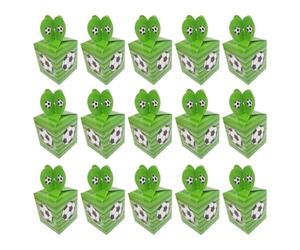 POPETPOP Boîtes à Bonbons Football en Carton Rigide Vert 50 Pièces, Coffrets Présents pour Anniversaire et Fête Sportive Garçon et Filles et Adultes