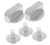 POPETPOP Boutons de Commande Cuisinière à Gaz Inox 45° Acier Inoxydable Remplacement Universal Allumage Poêle 5 Pièces Usage Domestique