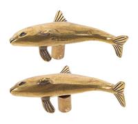 POPETPOP Boutons de Commode en Laiton Vintage en Forme de Mammifère Marin, 2pcs, Installation Facile et Entretien Simple pour Armoires Cuisine et Usage Domestique