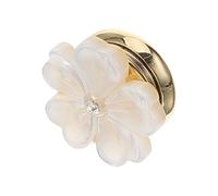 POPETPOP Broche Fleur en Coquillage Naturel Blanc, Broche Décorative Rétro à Cinq Pétales, Épingle Magnétique Anti-glisse pour Vêtements et Paquet, Accessoire Élégant pour Femmes, Présent