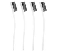 POPETPOP Brosses Métalliques pour Enlever la Rouille et Saleté Industrielle Lot de 4 en Fil D'acier à 3 Rangées pour Nettoyage , Petite Brosse Rigide