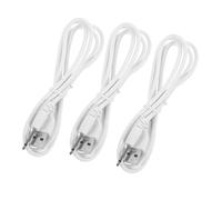 POPETPOP Câble de Charge Courant Continu Blanc 3pcs Résistant à l'usure en Caoutchouc Connecteur 2,5mm Chargeur de Lampe Plug and Play pour Appareils Électroniques