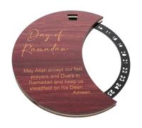 POPETPOP Calendrier de Compte à Rebours Rotatif et Ornement de L'aïd Mubarak en Bois et Acrylique Décoration Créative Unique Style Roue Noir pour Ramadan pour Bureau