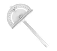 POPETPOP Calibre D'angle en Acier Argenté Bras Long Pliable et Écrou de Serrage pour Menuiserie, Outil de Mesure Précis pour Lignes Radiales et Angles sur Scie Circulaire