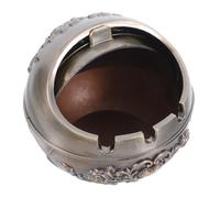 POPETPOP Cendrier Extérieur Rond en Métal avec Couvercle, Portable et Élégant pour Usage Intérieur et Extérieur, Cendrier de Voiture avec Couvercle Pratique et Design