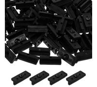 POPETPOP Clips de Fixation Système Solide et Robuste en Abs Noir 100 Pièces pour Installation Discrète et Solide pour Lames de Terrasse Composites