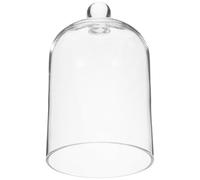 POPETPOP Cloche pour Décoration et Emballage Présent en Verre Transparent Dôme Couverture Élégante en Verre Base, pour Banquet et Présentation Romantique