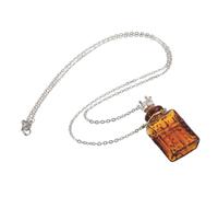POPETPOP Collier Pendentif Diffuseur Huile Essentielle Verre avec Bouchon Couronne Flacon Parfum Portable et Confortable pour Femme Bijou Souvenir Aromatique
