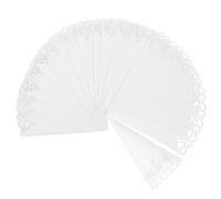 POPETPOP Cônes en Papier Double Face Adhésif Facile à Rouler 20 Blanc Motif Dentelle Ajourée Lot de 20 Pièces Mariage pour Décoration de Fête ou Mariage