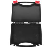 POPETPOP Conteneur à Outils Essentiels en Plastique, boîte à Outils Rigide Noire, Mallette Portable, Grande capacité, résistante aux Chutes, pour Outils à Main, Garage et Stockage