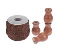 POPETPOP Cordon Tressé Marron en Bois pour Stores Vénitiens, Accessoire Multifonction Unique de 1,8 Mm pour Rideaux et Attaches de Plantes, Set de 50 Mètres