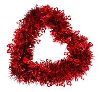 POPETPOP Couronne Suspendue de Cœur, Couronne de Porte D'entrée Rouge en Plastique, Réutilisable, sans Odeur, Saint-Valentin et Décorations de Mariage, Décoration Murale
