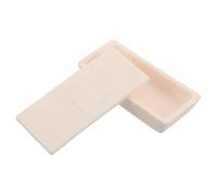POPETPOP Creuset Forme Trapézoïdale Beige en Oxyde D'aluminium avec Couvercle et Semi-circulaire, Design Polyvalent pour Expériences et Applications de Frittage