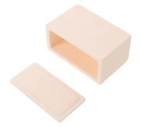 POPETPOP Creuset Résistance Élevée la Température Semi-circulaire en Oxyde D'aluminium de Bateau Beige avec Couvercle et Facile à Nettoyer pour Applications de Frittage