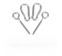 POPETPOP Crochet Accessoires de Fixation Robustes en Acier Inoxydable Fixe Pivotant Kit 4 Pièces pour Chaise Suspendue et Hamac pour Usage Intérieur et Extérieur