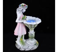 POPETPOP Décoration Lumineuse de Jardin Décor de Scène de Jardin Statue Fille Ange en Résine à Énergie Solaire Lumineuse Extérieur et Parc