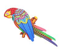 POPETPOP Décoration Murale Extérieure Toucan en Fer Rouge Tête - Ornement Artistique Jardin Balcon Terrasse - Applique Murale Oiseau Robuste Couleur Vive - Suspendue Décorative Patio Pelouse