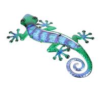 POPETPOP Décoration Murale Gecko en Fer Léger pour Intérieur et Extérieur Peinture Colorée Charmante, pour Décoration de Jardin et Maison