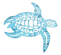 POPETPOP Décoration Murale Tortue En Métal Pour Jardin Intérieur Et Extérieur à Suspendre Murale En Fer Ajouré Bleu Ornement Tortue Décorative Polyvalente Extérieure