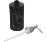 POPETPOP Distributeur de Shampoing Marbré Noir 320ml Pompe, PP Verre | Surface Polie Lisse, Fond Épaissi, Bouche Large, Usage Salle de Bain et Location, Lotion ou Après-shampoing