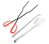 POPETPOP D'outils de Cheminée Comprenant Pelle à Cendres et Pinces à Feu en Fer Set Pratiques et Résistantes pour Entretien du Foyer Cuisine