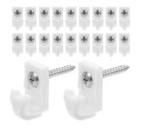 POPETPOP Ensemble De 30 Clips Blancs en ABS pour Étagères Filaires, | Fixation à Vis, Gestion de Câble, Usage Bureau et Placard, Compatible Rayonnages Métalliques