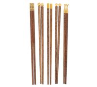POPETPOP Ensemble de Baguettes Chinoises en Bois Naturel Sculpté Main, Réutilisables et Portables avec Boîte Élégante, pour Repas en Extérieur ou Maison