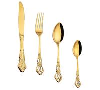 POPETPOP Ensemble de Couverts Prise et Résistance Rouille 1set en Acier Inoxydable Doré pour Repas à Restaurant